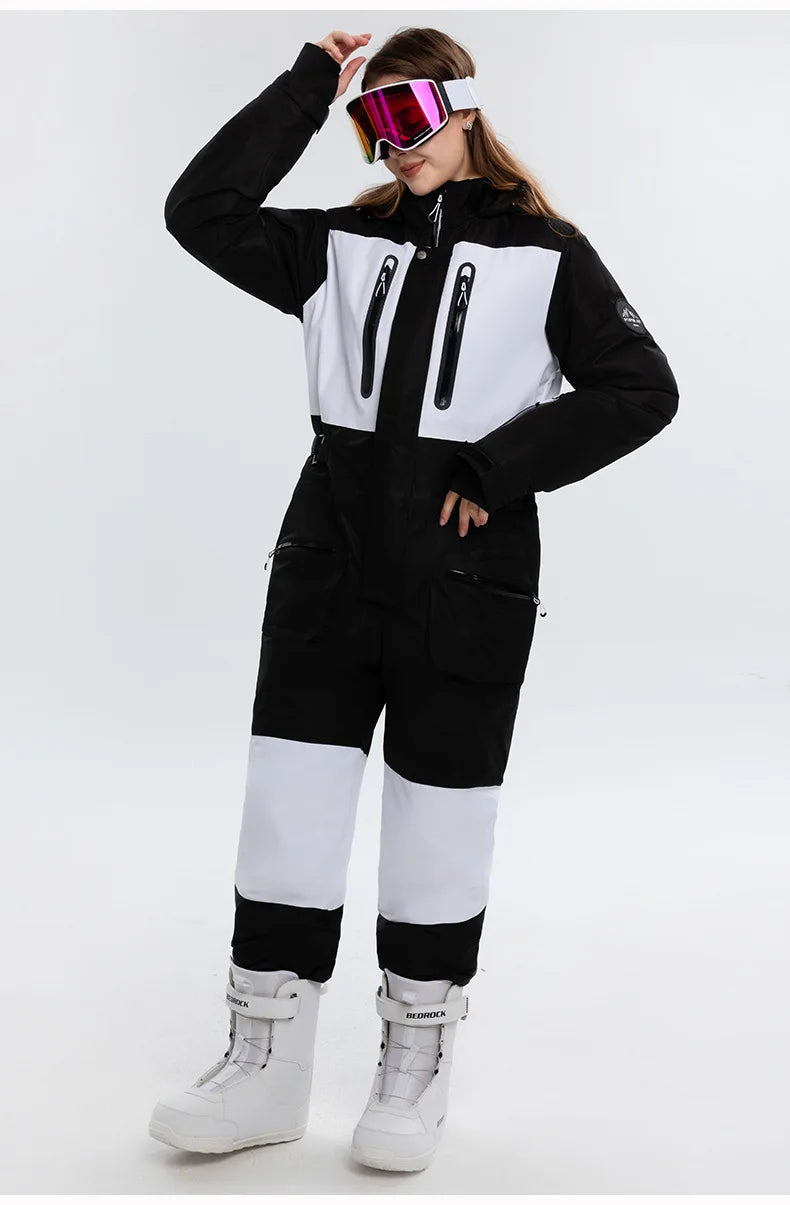 Frauen Winter Onesies Ski Anzug Im Freien Snowboard Jacke Hosen Herren Windproot Schnee Mantel Warme Isolierte Ski Overall Schneeanzug