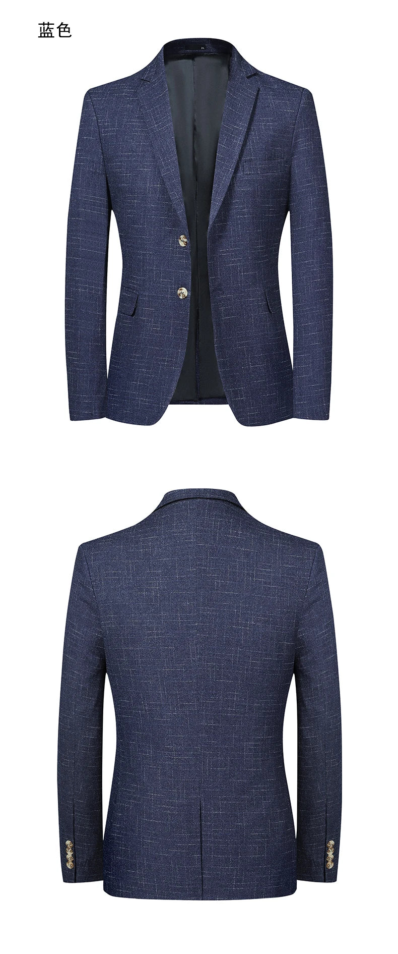 2024 neue Herrenmode Boutique dunkel kariert lässig Business Anzug Jacke Bräutigam Hochzeits kleid formellen Blazer männlich blau grau schwarz