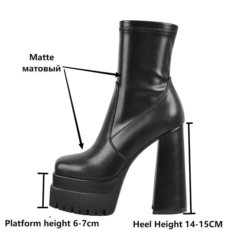 Plattform Karree Stiefeletten