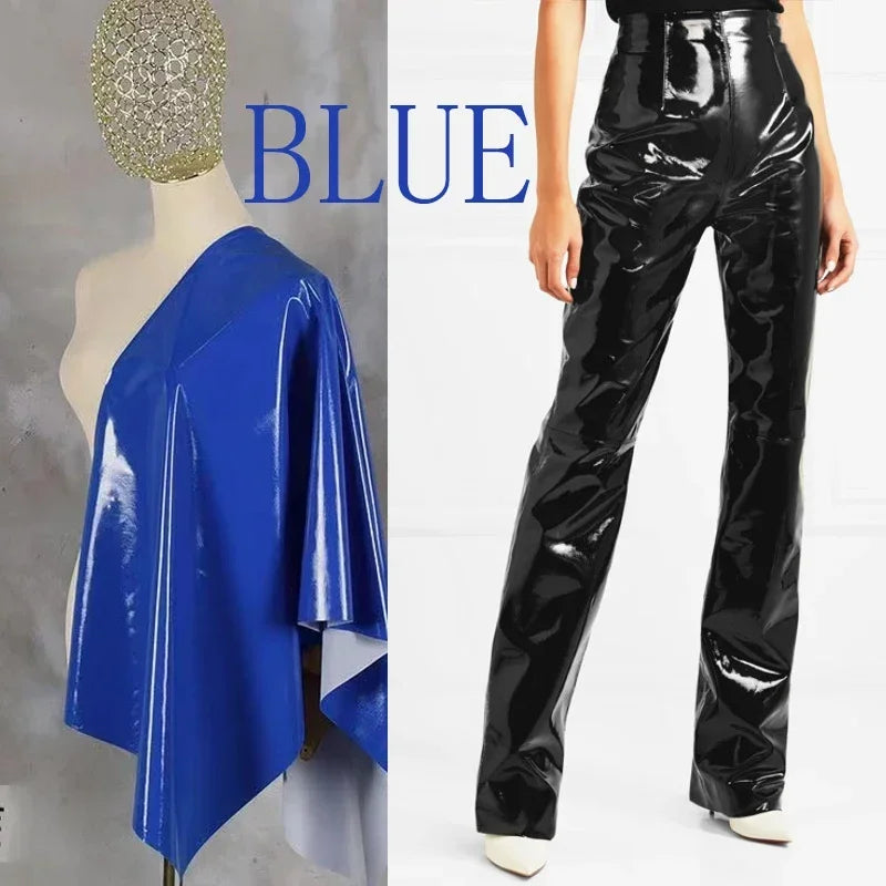 Hohe Taille PU Leder Gerade Hosen Frauen Glänzende Patent Leder Hosen Damen Punk Faux Latex Hosen Clubwear Frühjahr Neue Custom