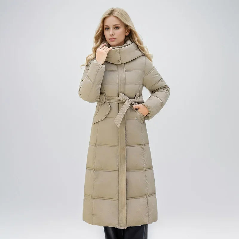 2024 neue Winter Frauen lange Parkas Taschen dicke warme Kapuze Daunen Baumwoll mantel weibliche lose Puffer Jacken wind dichten Schnee mantel