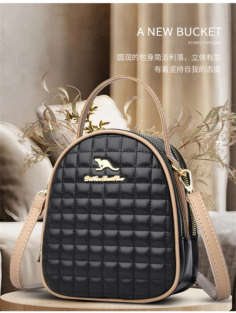 New High Quality Leather Top-handle Bag 3 Layers 2022 Women Bag Luxury Designer Handbags and Purses Brand Shoulder Crossbody Sac