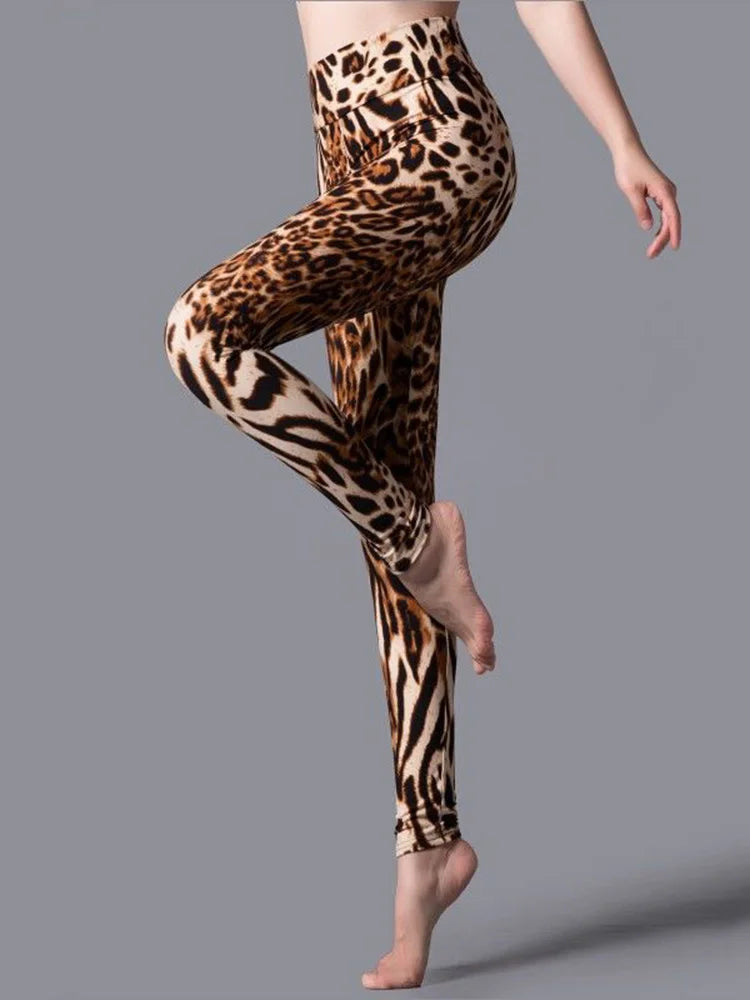 CUHAKCI High Waist Animal Printed Leggings Soft Stretchy Women Sexy Leopard Print Pencil Pants Sport Fitness Yoga Leggings S-2XL