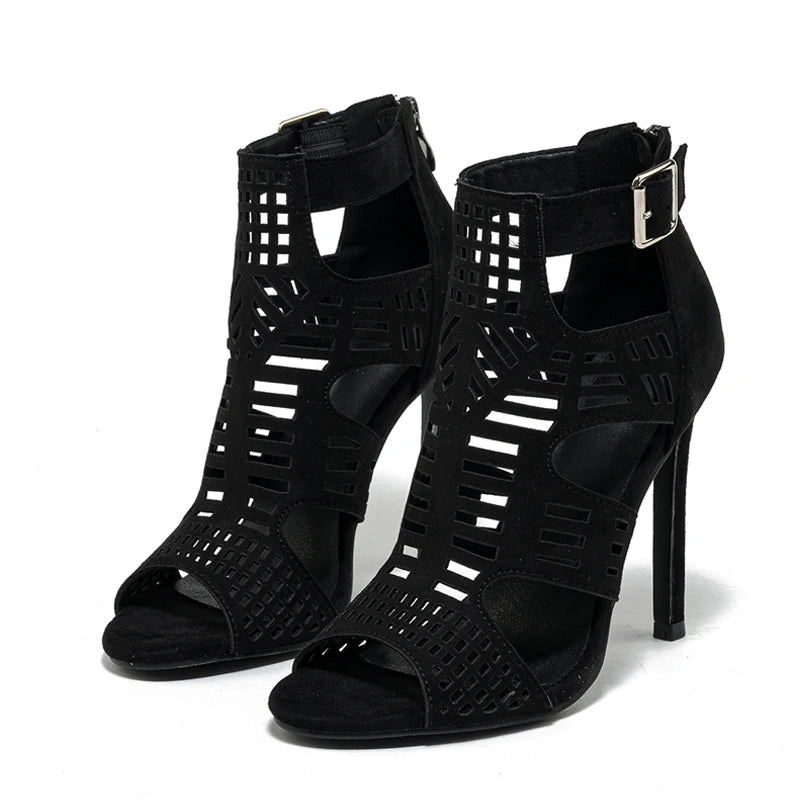 Liyke römischen Stil aushöhlen schmale Band Frauen sexy 11,5 cm Sandalen Sommer Mode Open Toe Gladiator High Heels Damenschuhe - Blockshop.store