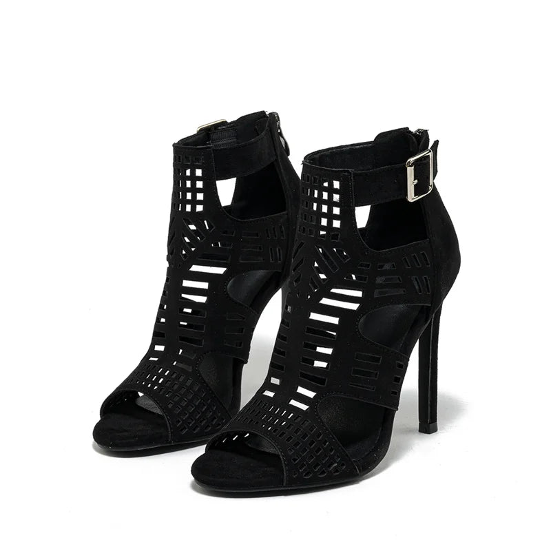 Liyke römischen Stil aushöhlen schmale Band Frauen sexy 11,5 cm Sandalen Sommer Mode Open Toe Gladiator High Heels Damenschuhe - Blockshop.store