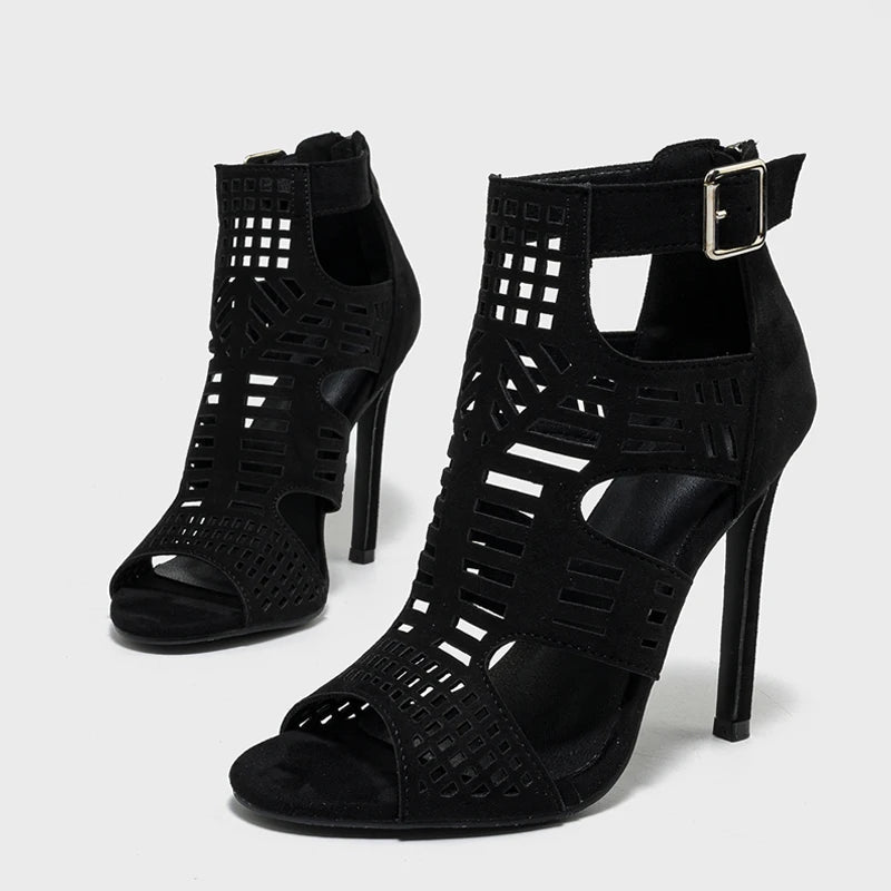 Liyke römischen Stil aushöhlen schmale Band Frauen sexy 11,5 cm Sandalen Sommer Mode Open Toe Gladiator High Heels Damenschuhe - Blockshop.store