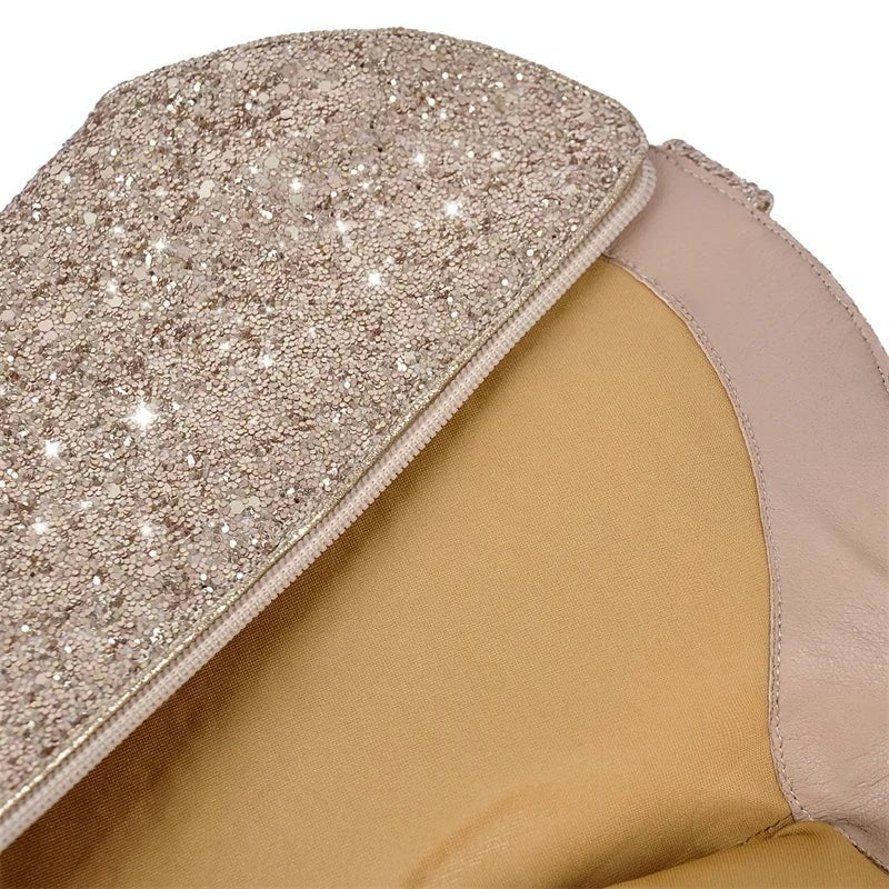 Only maker Frau spitzen Zehen Splitter Glitter kniehohe Stiefel Western Cowboy Stiefel bling glänzenden Block absatz handgemachte Dame Stiefel - Blockshop.store