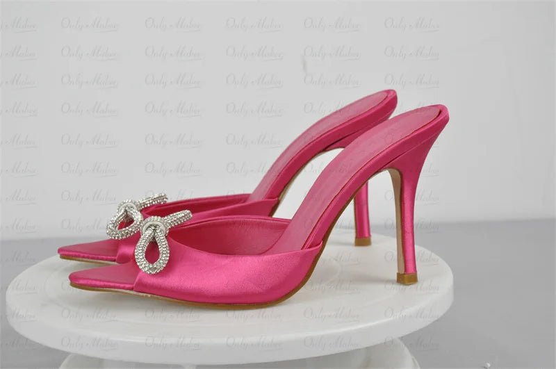 Only maker Frauen Panto letten Peep Toe Gold Slip auf dünnen hohen Sandalen große klassische Mode Dame Sommers andalen - Blockshop.store