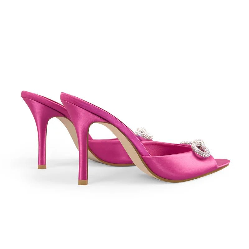 Only maker Frauen Panto letten Peep Toe Gold Slip auf dünnen hohen Sandalen große klassische Mode Dame Sommers andalen - Blockshop.store