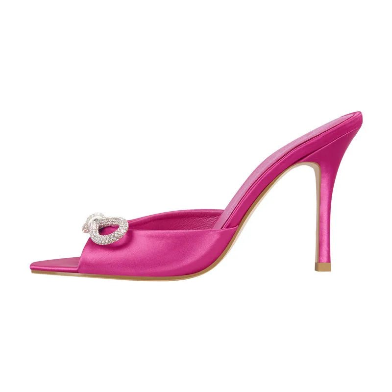 Only maker Frauen Panto letten Peep Toe Gold Slip auf dünnen hohen Sandalen große klassische Mode Dame Sommers andalen - Blockshop.store