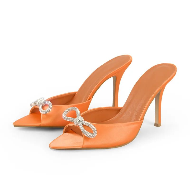 Only maker Frauen Panto letten Peep Toe Gold Slip auf dünnen hohen Sandalen große klassische Mode Dame Sommers andalen - Blockshop.store