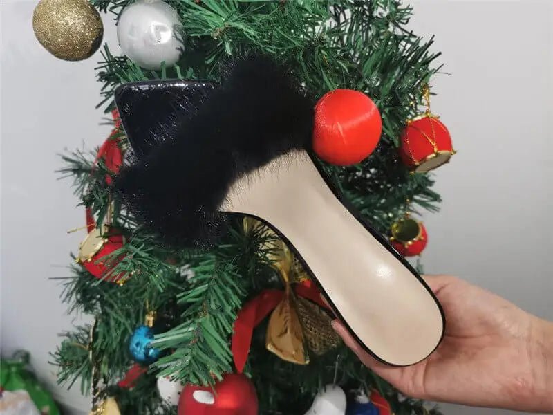 Only maker Frauen Peep Toe Panto letten Kunst pelz Slip auf Gold weiß dünne hohe Sandalen große Größe hochwertige Sommer Marke Heels - Blockshop.store