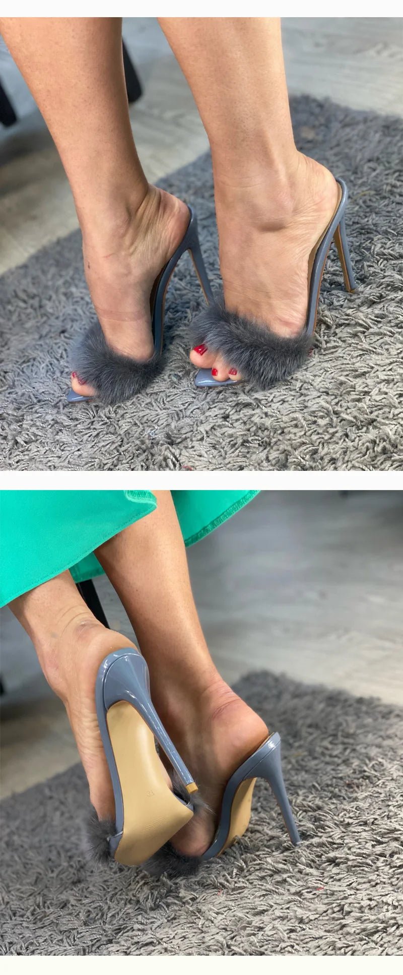 Only maker Frauen Peep Toe Panto letten Kunst pelz Slip auf Gold weiß dünne hohe Sandalen große Größe hochwertige Sommer Marke Heels - Blockshop.store