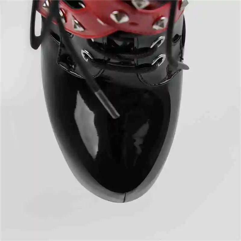 Only maker Frauen Plattform runde Zehen Stiefeletten blockieren klobige High Heels Schnürung schwarz weiß plus Größe Party kleid Stiefeletten - Blockshop.store