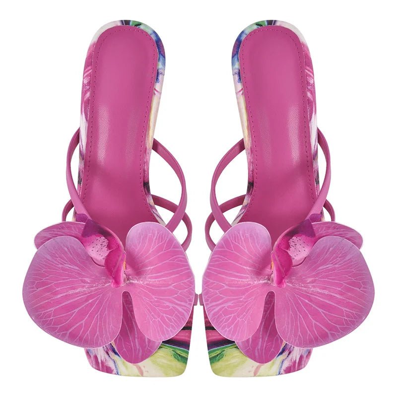 Only maker Frauen quadratische Zehen Blume Panto letten 9cm dünne High Heel Knöchel riemen elegante Party kleid große Sandalen - Blockshop.store