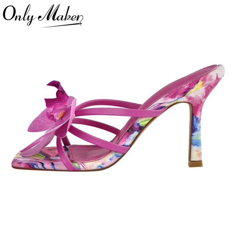 Only maker Frauen quadratische Zehen Blume Panto letten 9cm dünne High Heel Knöchel riemen elegante Party kleid große Sandalen - Blockshop.store