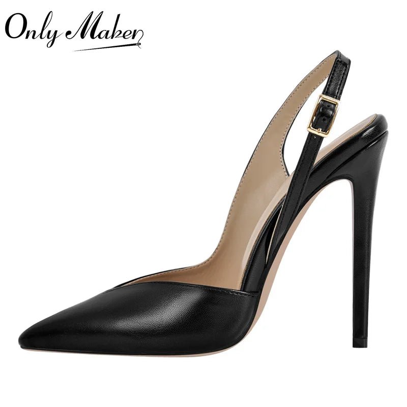 Only maker Frauen spitzen Zehen schwarz sexy Riemen Stiletto High Heel Knöchel riemen Heels Sandalen - Blockshop.store