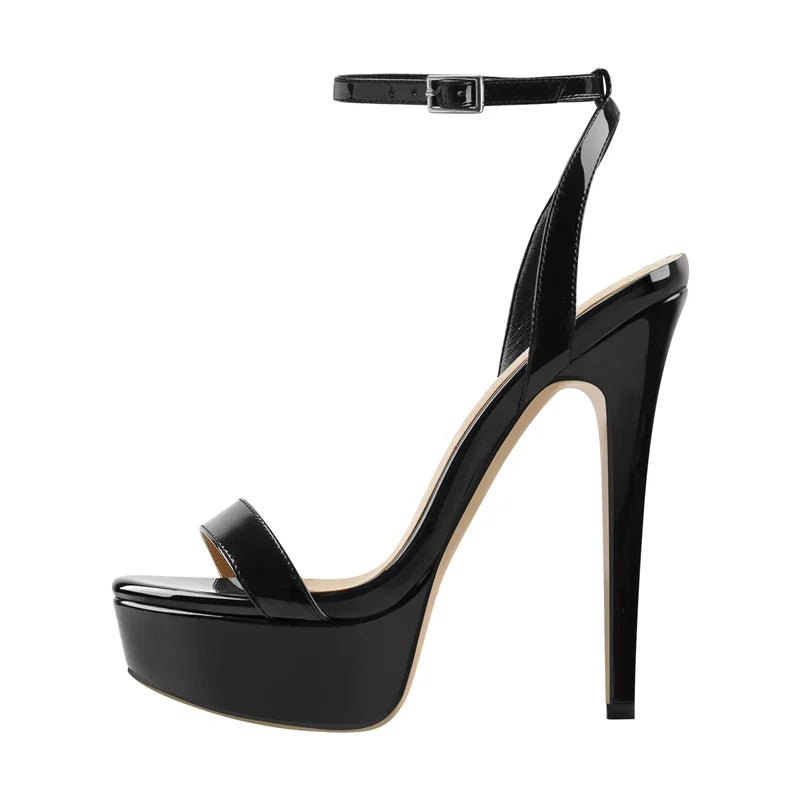 Onlymaker Frauen Peep Toe Plattform Dünne High Heel Sandalen Sexy Leopard Schnalle Pumpen Mischfarben Party Kleid Schuhe - Blockshop.store