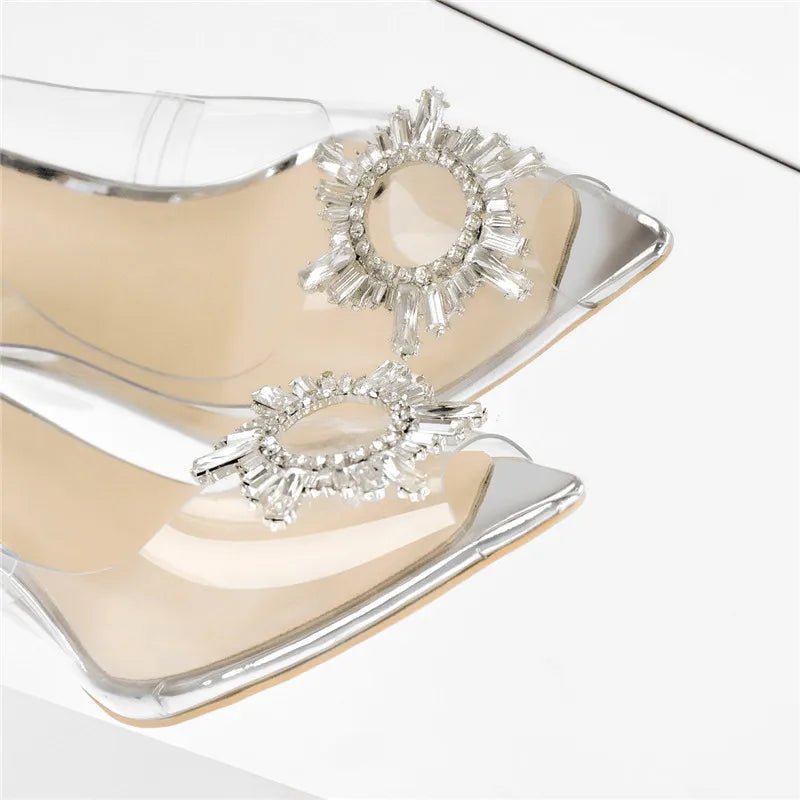 Onlymaker Frauen Peep Toe Sexy PVC Spike Heels Klar Offene spitze PVC Sandalen Für Sommer Schuhe - Blockshop.store