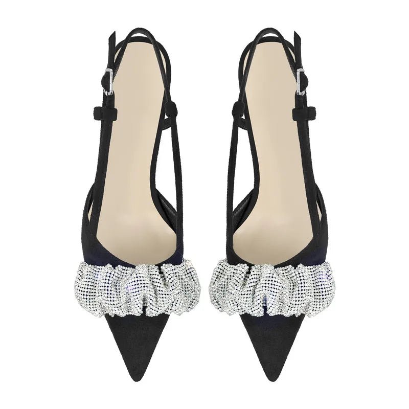 Onlymaker Frauen Strass Spitz Slingback Dünne Ferse Pumpen Party Kleid Sommer Sandalen - Blockshop.store