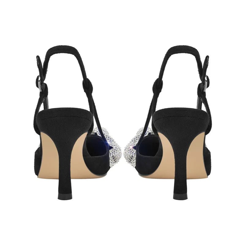 Onlymaker Frauen Strass Spitz Slingback Dünne Ferse Pumpen Party Kleid Sommer Sandalen - Blockshop.store