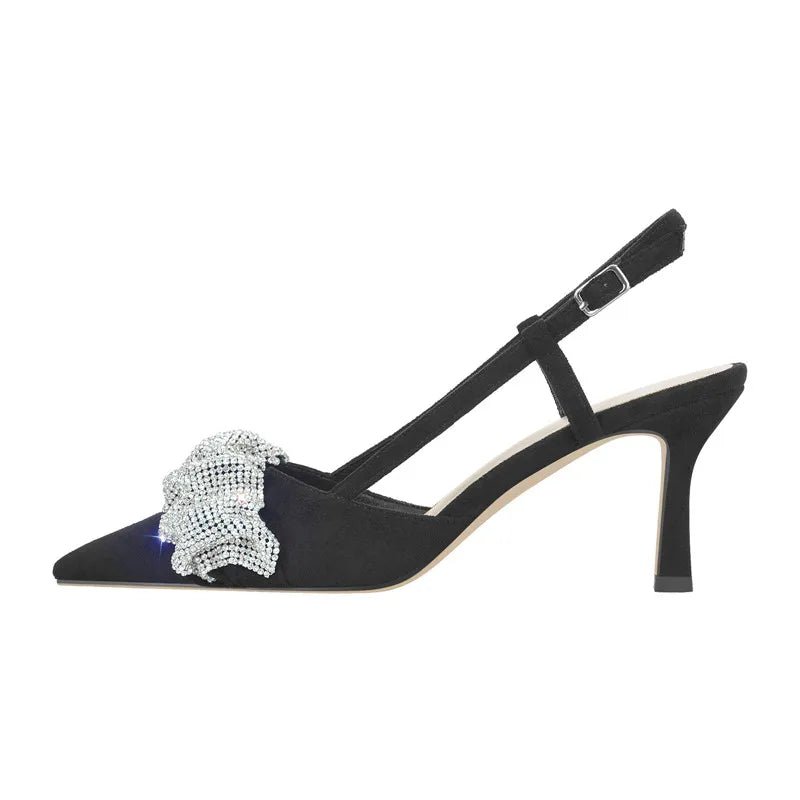 Onlymaker Frauen Strass Spitz Slingback Dünne Ferse Pumpen Party Kleid Sommer Sandalen - Blockshop.store