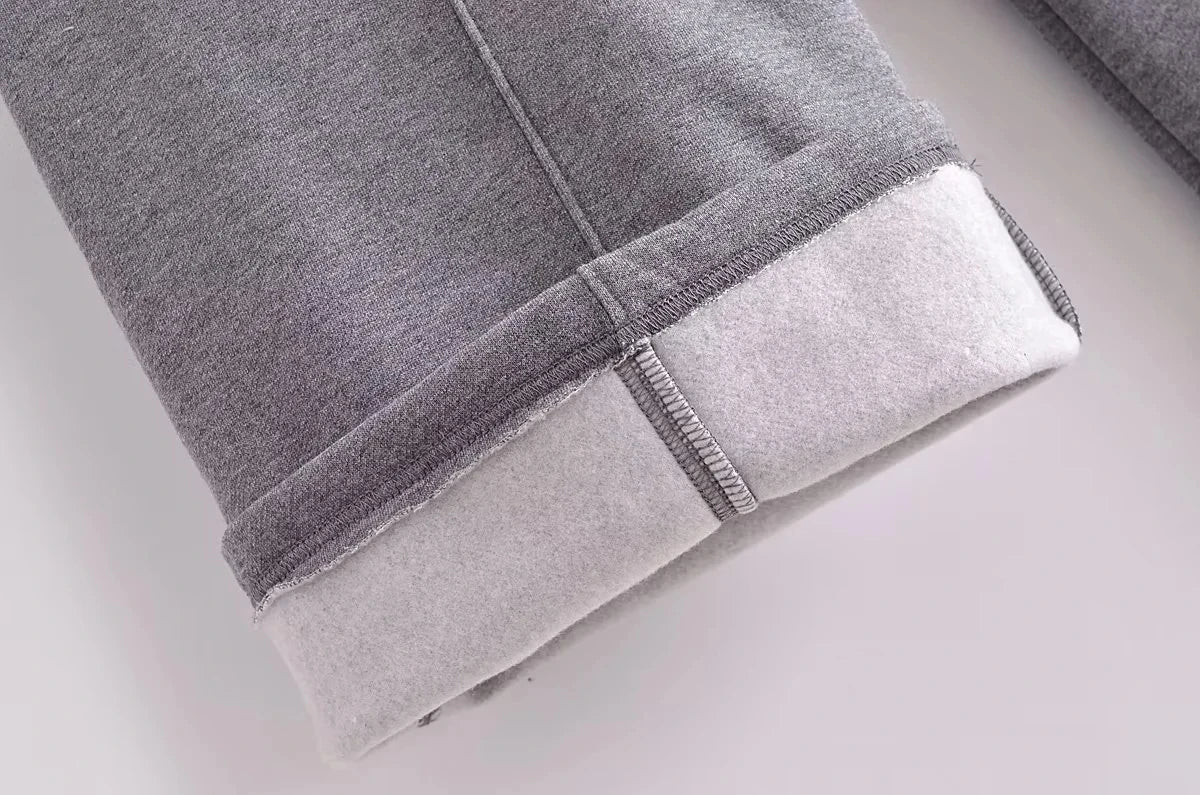 Trafza 2023 Frauen setzt lässige feste Bomber jacken Langarm Reiß verschluss Sweatshirt Mantel elastische Taille Hose eleganter fester Anzug - Blockshop.store