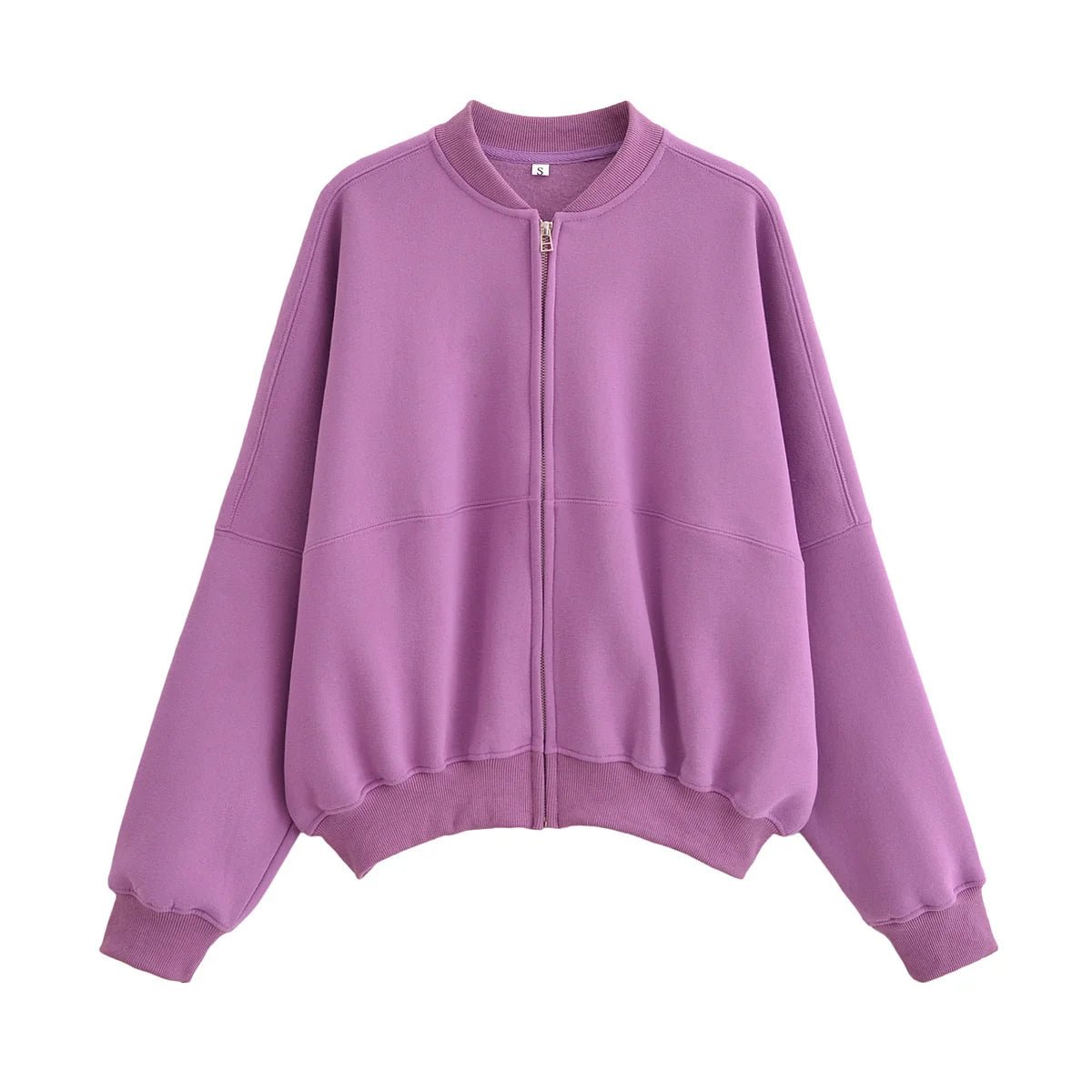 Trafza 2023 Frauen setzt lässige feste Bomber jacken Langarm Reiß verschluss Sweatshirt Mantel elastische Taille Hose eleganter fester Anzug - Blockshop.store
