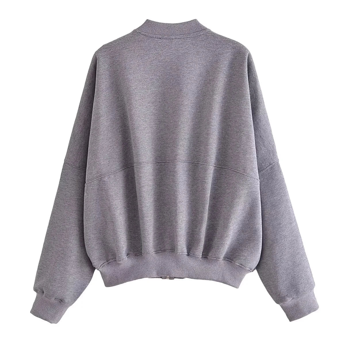 Trafza 2023 Frauen setzt lässige feste Bomber jacken Langarm Reiß verschluss Sweatshirt Mantel elastische Taille Hose eleganter fester Anzug - Blockshop.store