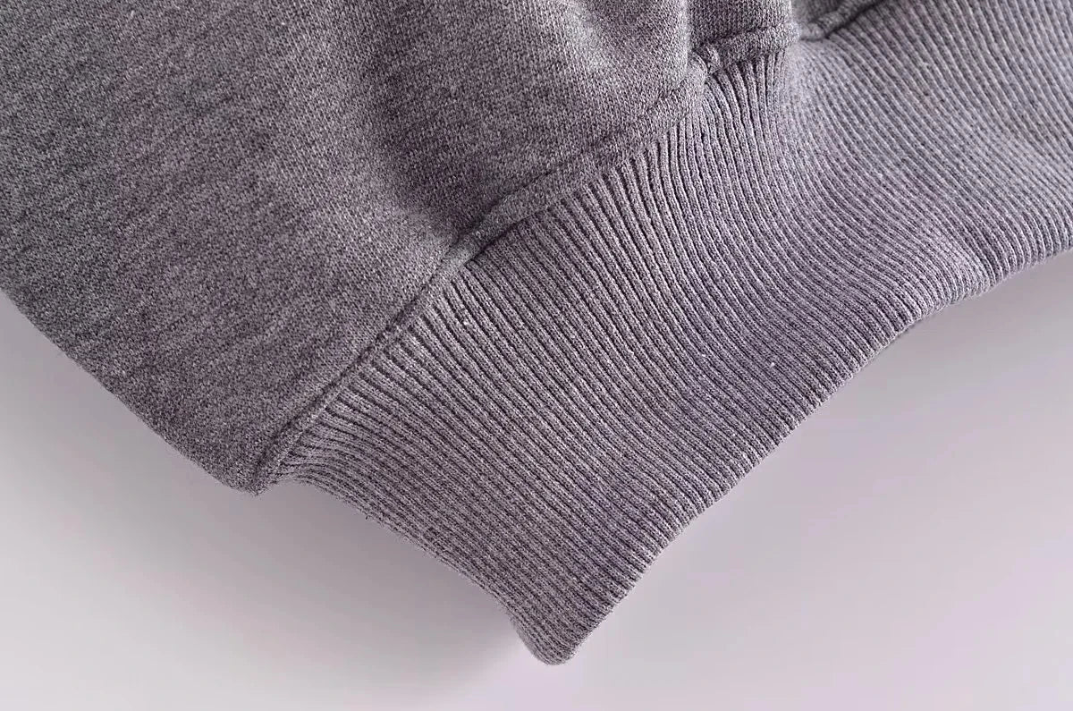 Trafza 2023 Frauen setzt lässige feste Bomber jacken Langarm Reiß verschluss Sweatshirt Mantel elastische Taille Hose eleganter fester Anzug - Blockshop.store