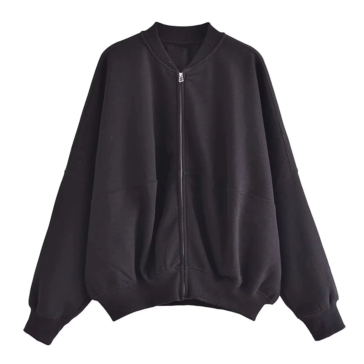Trafza 2023 Frauen setzt lässige feste Bomber jacken Langarm Reiß verschluss Sweatshirt Mantel elastische Taille Hose eleganter fester Anzug - Blockshop.store