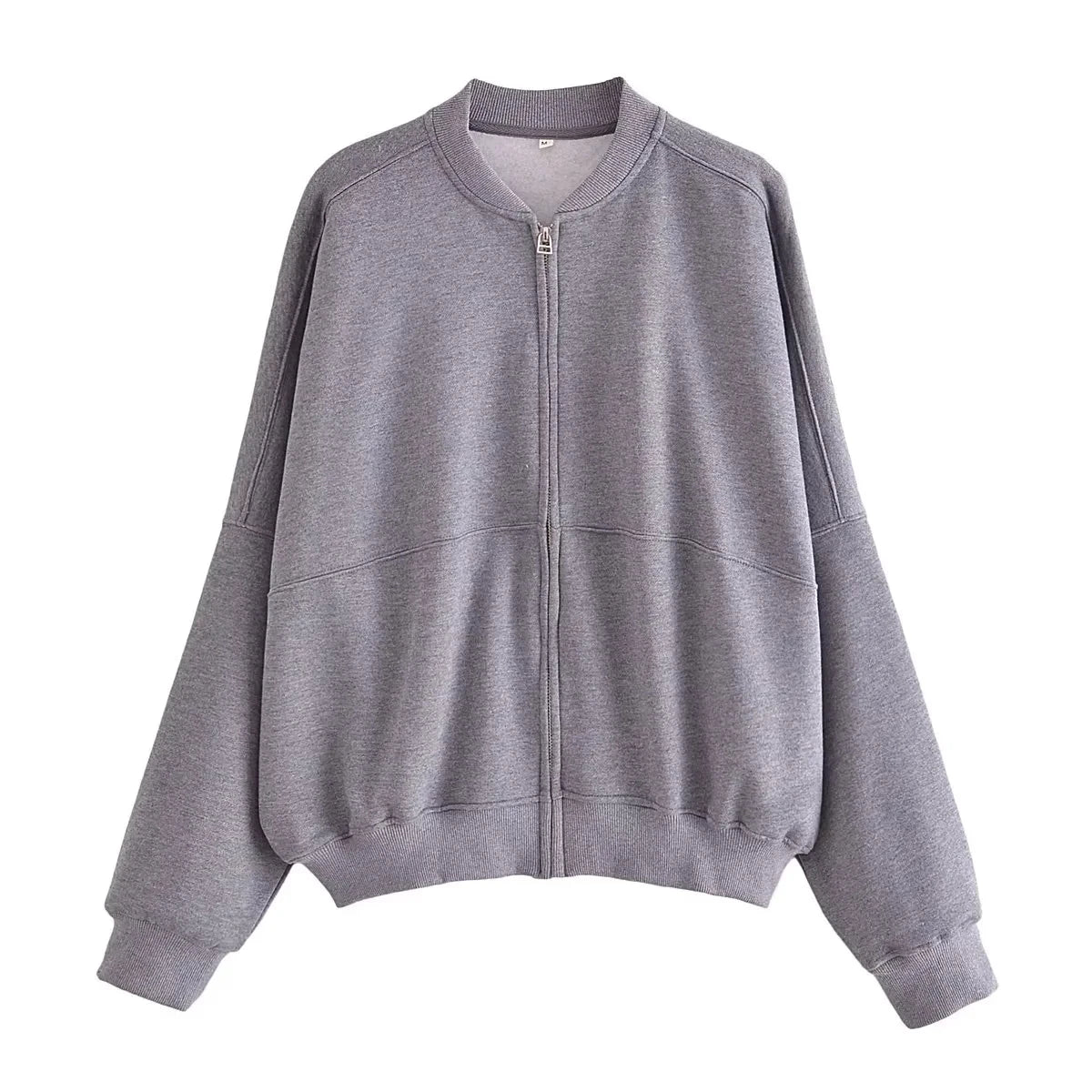Trafza 2023 Frauen setzt lässige feste Bomber jacken Langarm Reiß verschluss Sweatshirt Mantel elastische Taille Hose eleganter fester Anzug - Blockshop.store