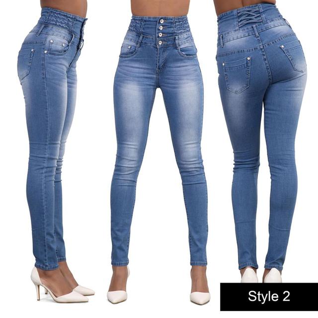 Skinny Jeans mit hoher Taille und schmaler Passform
