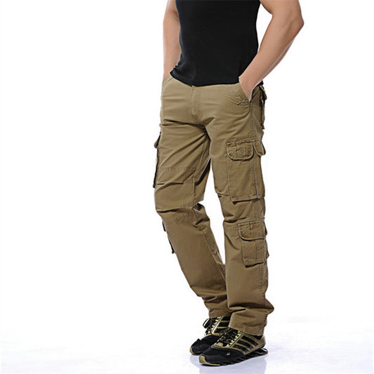 2023 New Mens Cargo Pants Army Green Black Big Pockets Decoration Casual Easy Wash Trousers Male Spring &autumn Pants Size 28-46