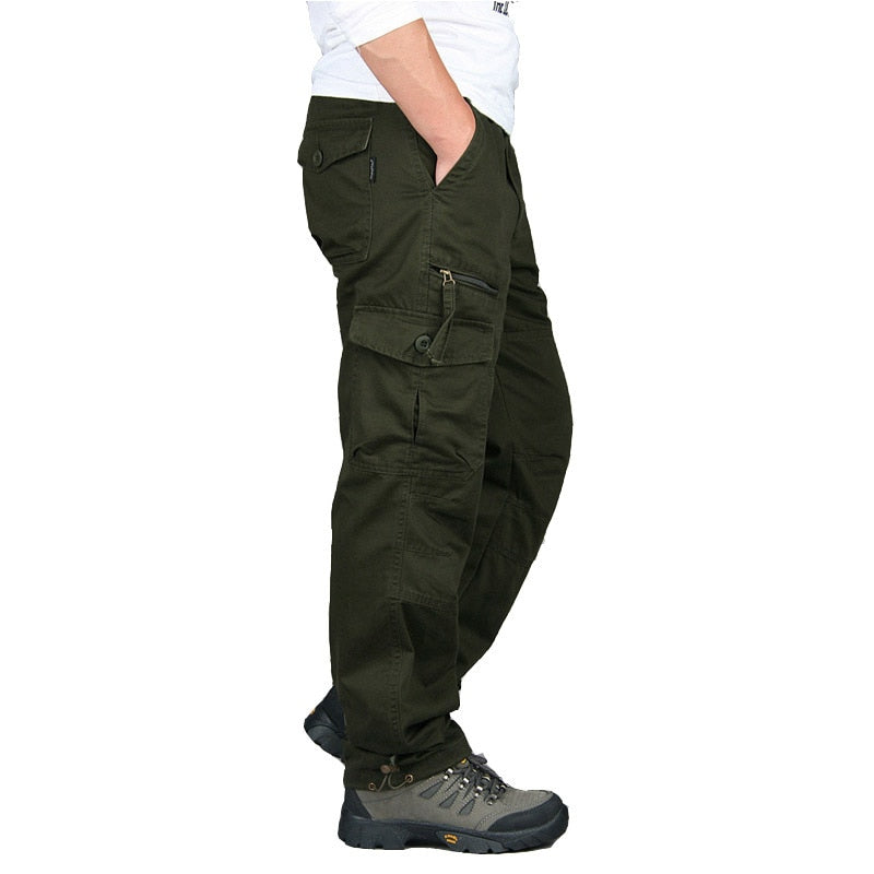 Mens Cargo Pants Casual Tactical Pants Military Army Cotton Zipper Streetwear Autumn Overalls Men Military Style Trousers