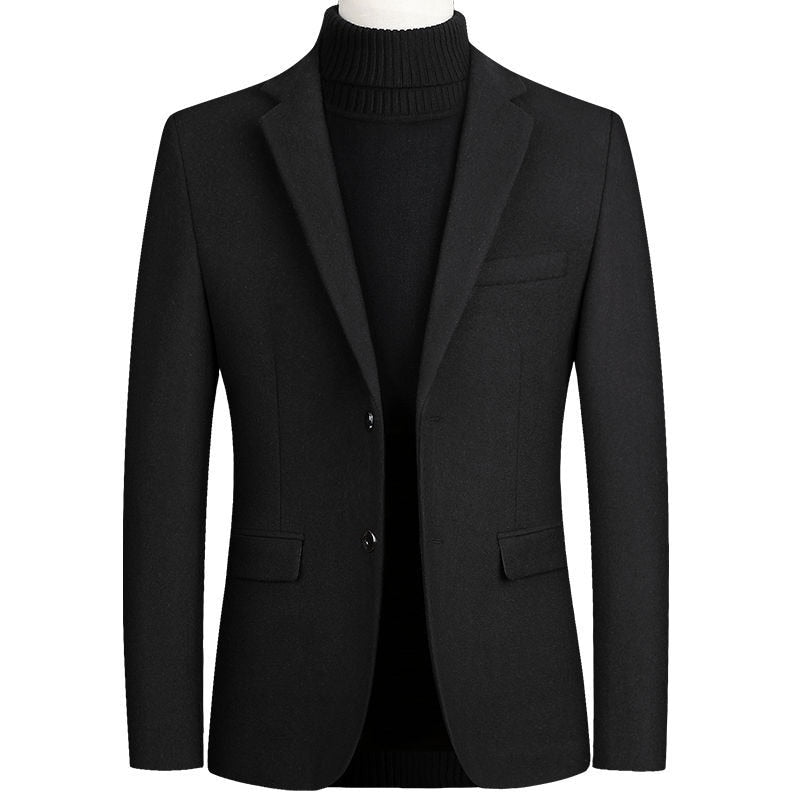 Fashion Mens Coats and Jackets Male One Piece Blazer Top Wool Blends Suit Men Jacket Spring Smart Casual Coat Solid Two Buttons