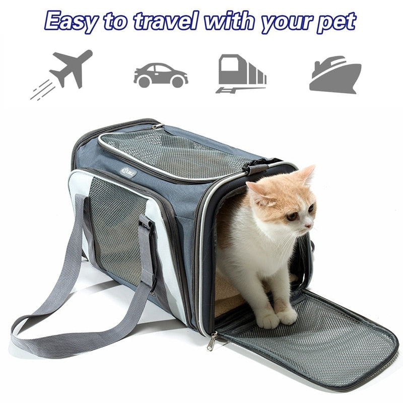 Breathable Cat Dog Carrier Bag Pet Transport Backpack Small Dogs Carrier Travel Carrying Bags Cat For Traveling Foldable Handbag