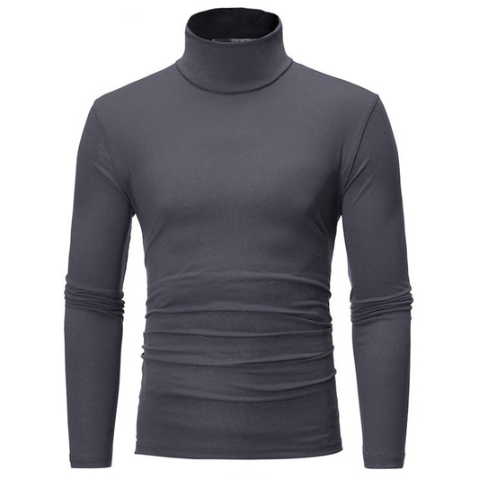 Turtleneck Knitting Tshirt Men Thin Slim Fit Fashion Stretch Mens Bottoming Shirt Comfortable Knitted Casual Knitwear Tees Men