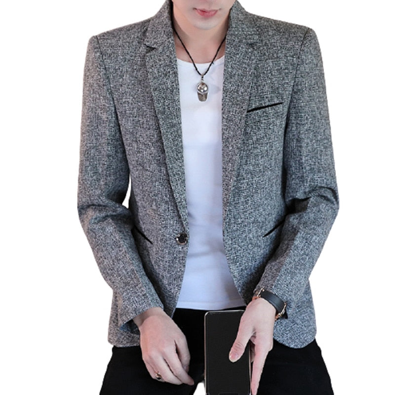 Fashion Blazer Coat Men Single Button Casual Men Slim Blazer Jacket Designs Formal Jacket Mens Fit Stylish Blazer Suit Coat