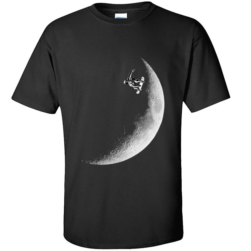 Windsurf Skateboarder Elon Musk Tshirt Moon Mars CCCP Russia Normal T Shirt O-Neck Loose Casual Father Tee Shirt Customized Man
