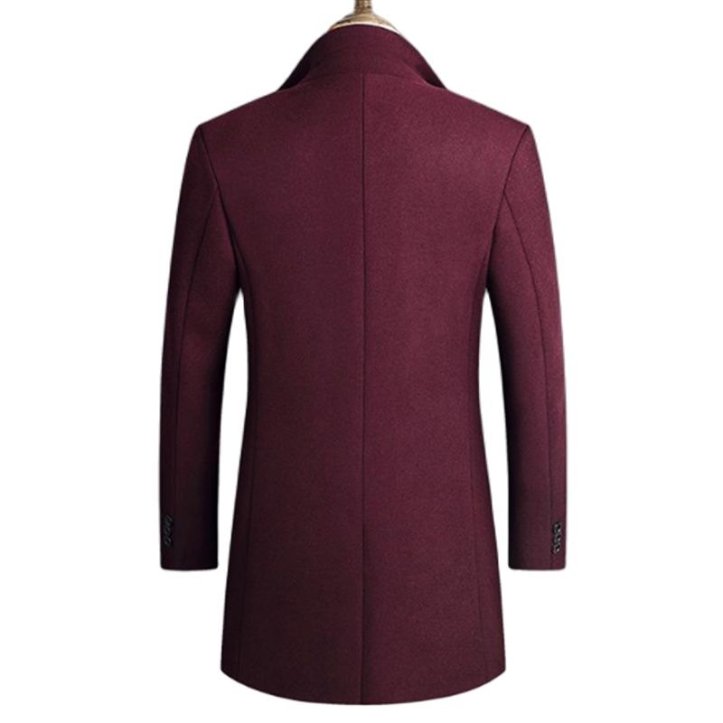 New Autumn Winter Long Overcoat Men Fashion Slim  Fit Long Wool Blends Coats Men Solid Business Causal Windbreaker Jackets Men