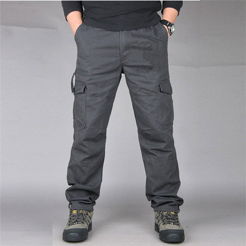 Mens Cargo Pants Casual Tactical Pants Military Army Cotton Zipper Streetwear Autumn Overalls Men Military Style Trousers