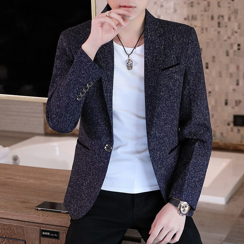 Fashion Blazer Coat Men Single Button Casual Men Slim Blazer Jacket Designs Formal Jacket Mens Fit Stylish Blazer Suit Coat