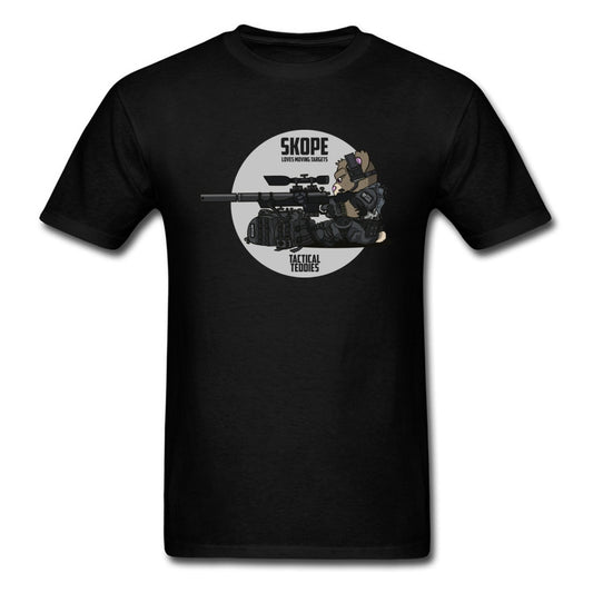 Brand Tees Brand New Tactical Bear Sniper Night Men&#39;s Cartoon Print Tshirt For Student 80&#39;s Gaming Arm Shoot T-Shirt Anime