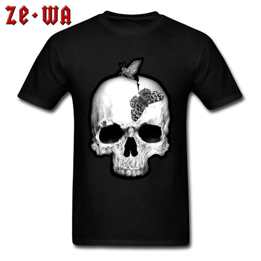 Fashion Streetwear Men T Shirt Butterfly Dreaming Skull And Soul Funny Tops Tees 100% Cotton Summer Fall Crewneck T Shirts