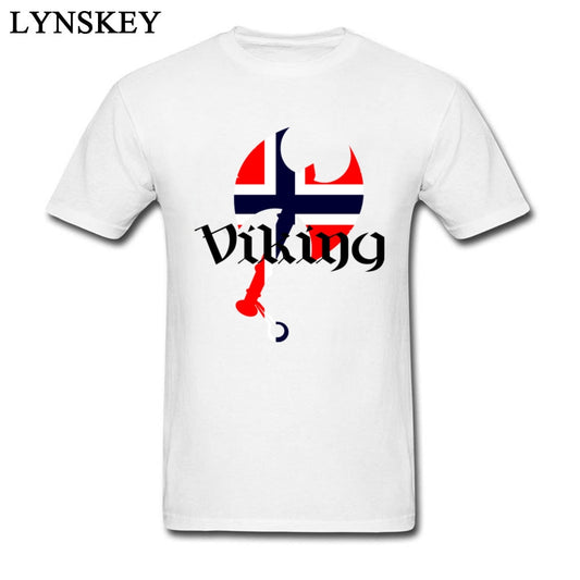 Norwegian Norse Norge Norway Flag Men Simple Style T-shirts Casual Cotton Tops Tee Short Sleeve Crewneck 100% Cotton Streetwear