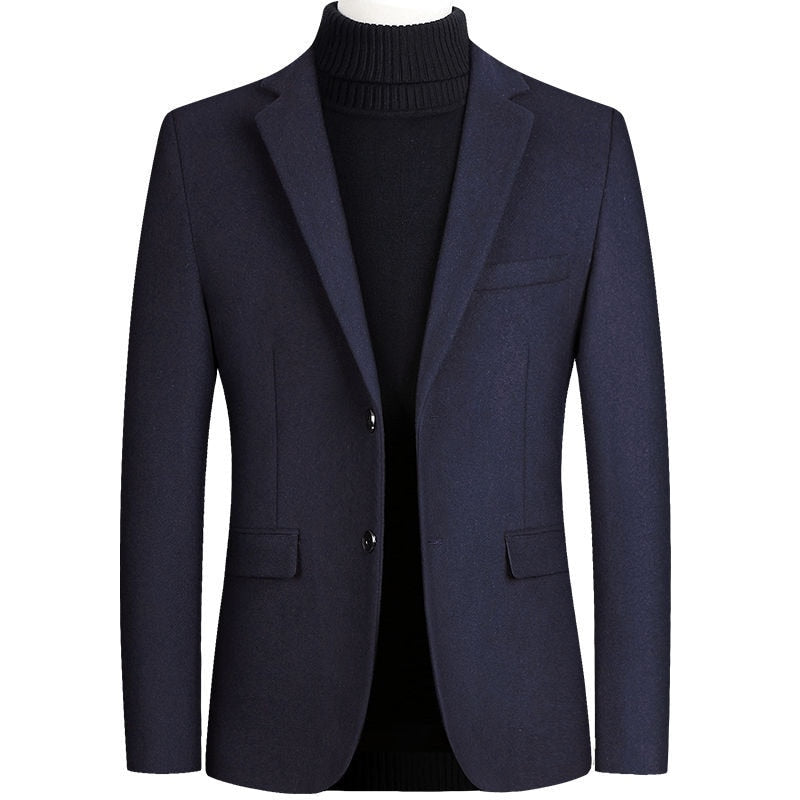 High Quality Men&#39;s Wool Suit Coat Wool Blends Casual Blazers Men Suit Top Male Solid Business Casual Mens Coats and Jackets