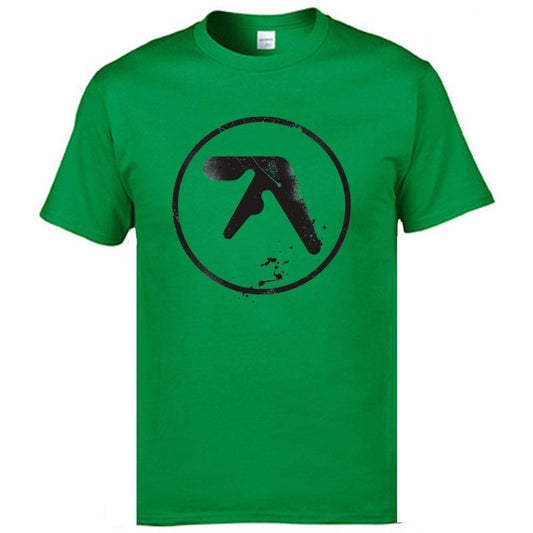 Aphex Twin Logo Techno Tshirt Dominant Crew Neck Unique Short Sleeve 100% Cotton Student T-shirts 2019 Birthday Tee Shirt