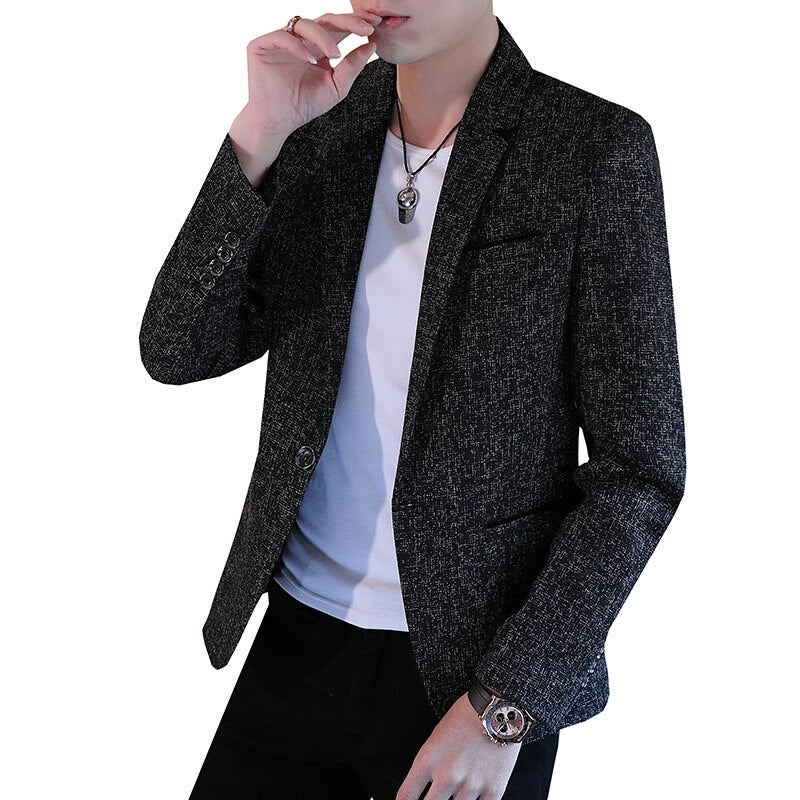 Fashion Blazer Coat Men Single Button Casual Men Slim Blazer Jacket Designs Formal Jacket Mens Fit Stylish Blazer Suit Coat