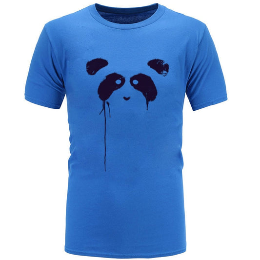 Splash Panda Watercolor Picture T-Shirts Short Sleeve Funky Crewneck Cotton Tops Shirts Fitness Tight T Shirt for Men ostern